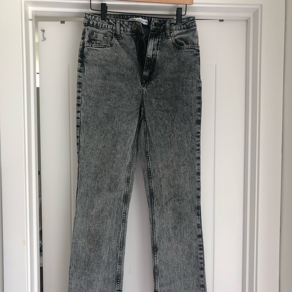 Zara boot cut, split hem high waisted denim jeans - Picture 2 of 4